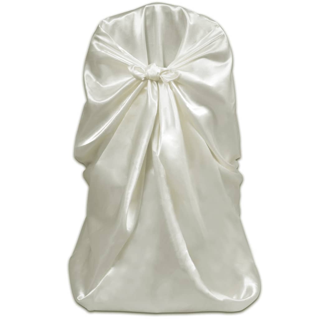 vidaXL Funda de silla para banquete de boda 12 unidades crema