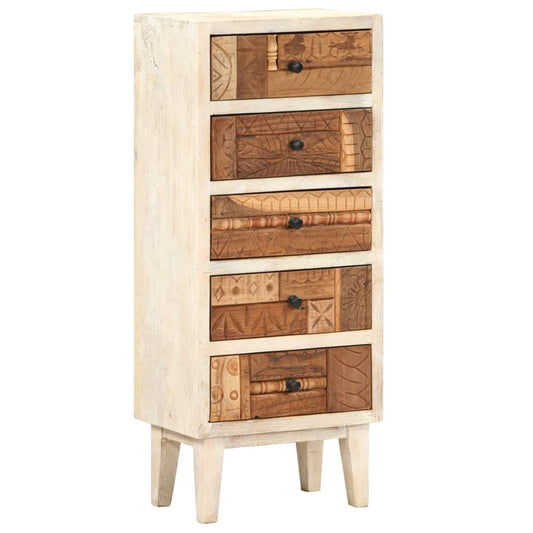 vidaXL Cajonera de madera maciza reciclada 45x30x105 cm