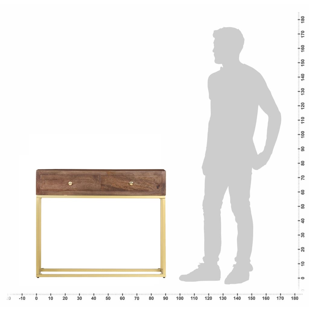 vidaXL Mesa consola de madera maciza de mango 90x30x75 cm