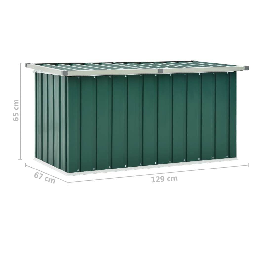 vidaXL Caja de almacenaje para jardín verde 129x67x65 cm