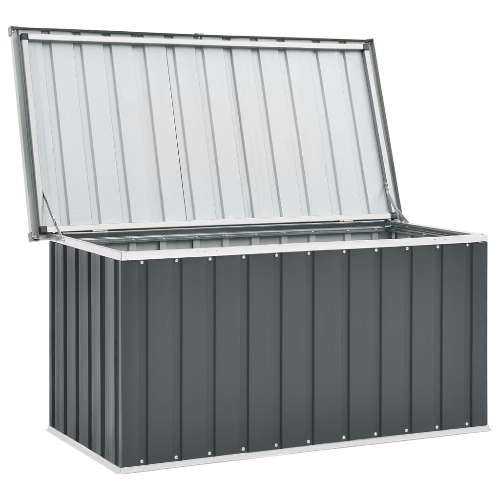 vidaXL Caja de almacenaje para jardín gris 129x67x65 cm