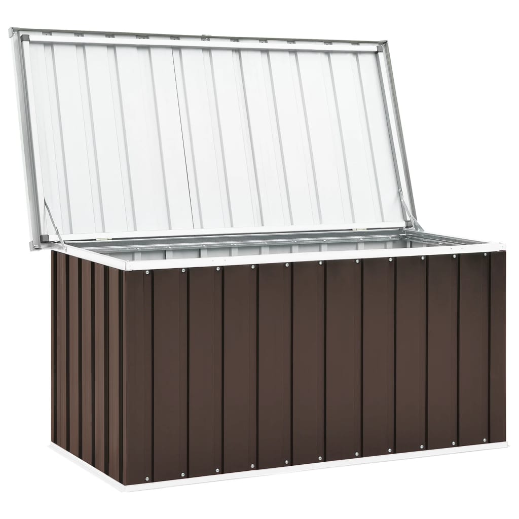 vidaXL Caja de almacenaje para jardín marrón 129x67x65 cm