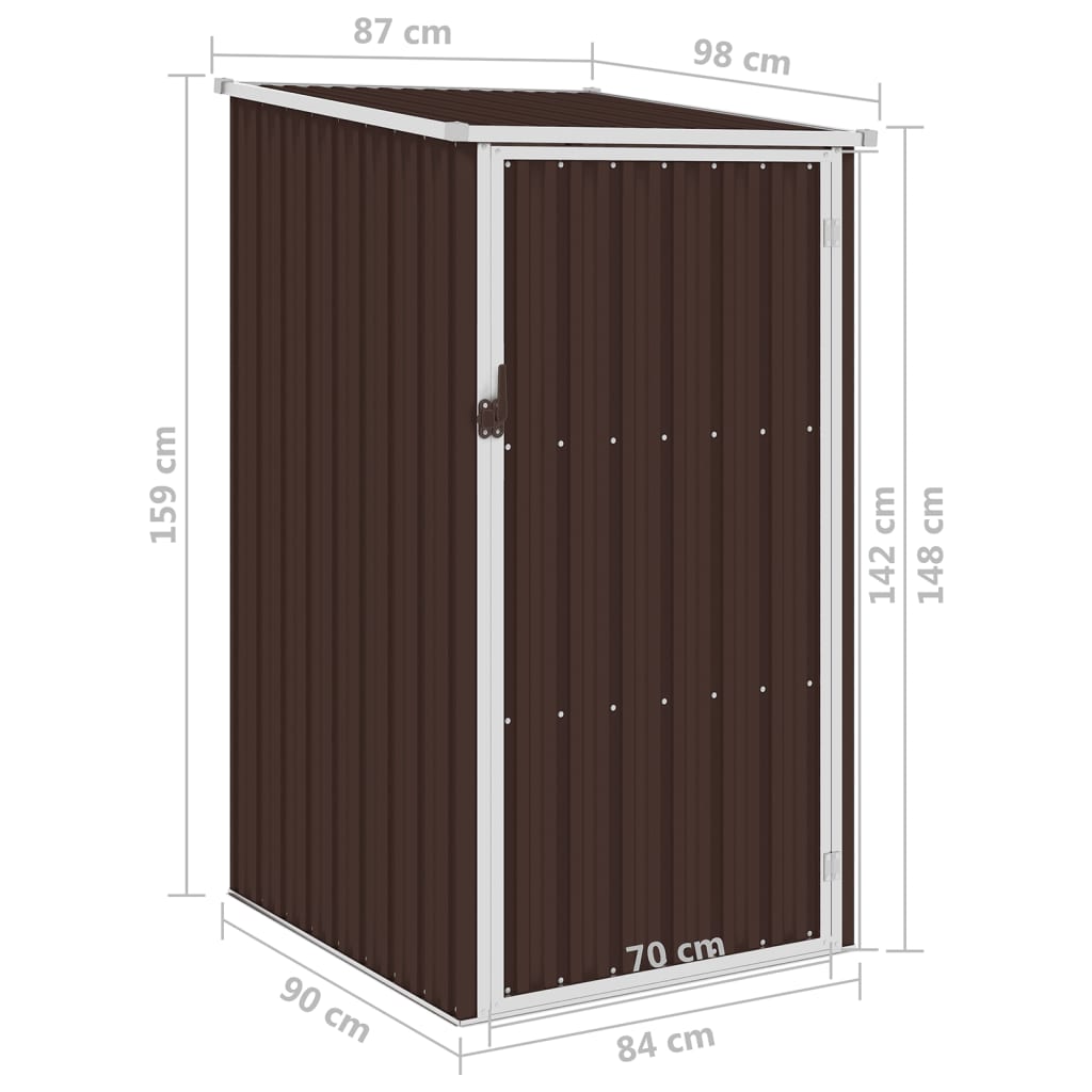 vidaXL Cobertizo de jardín verde acero galvanizado 87x98x159 cm