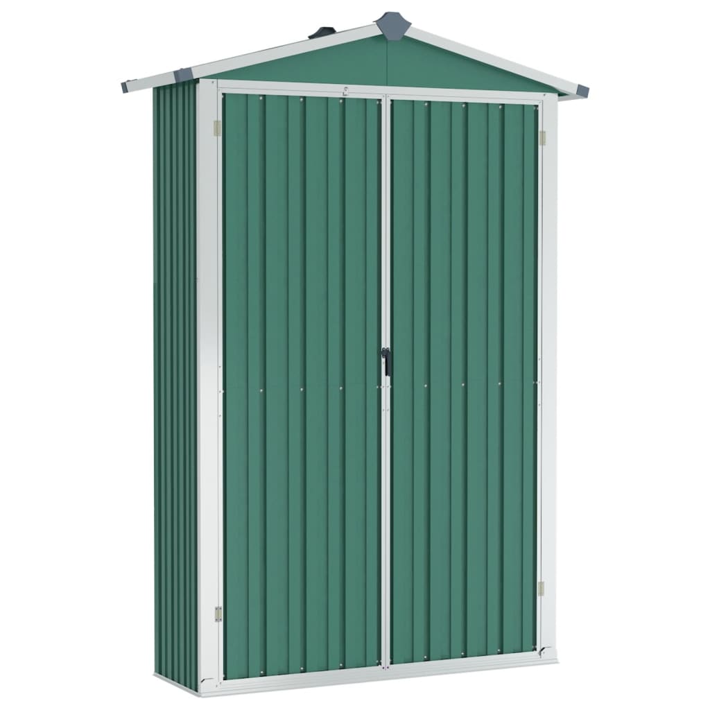 vidaXL Cobertizo de jardín acero galvanizado verde 116x45x175cm