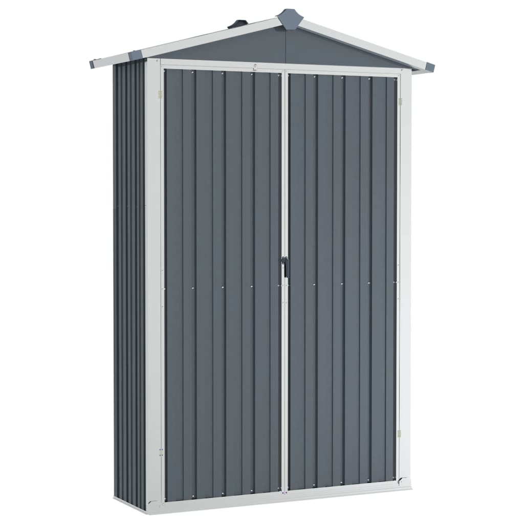 vidaXL Cobertizo de jardín acero galvanizado gris 116x45x175 cm