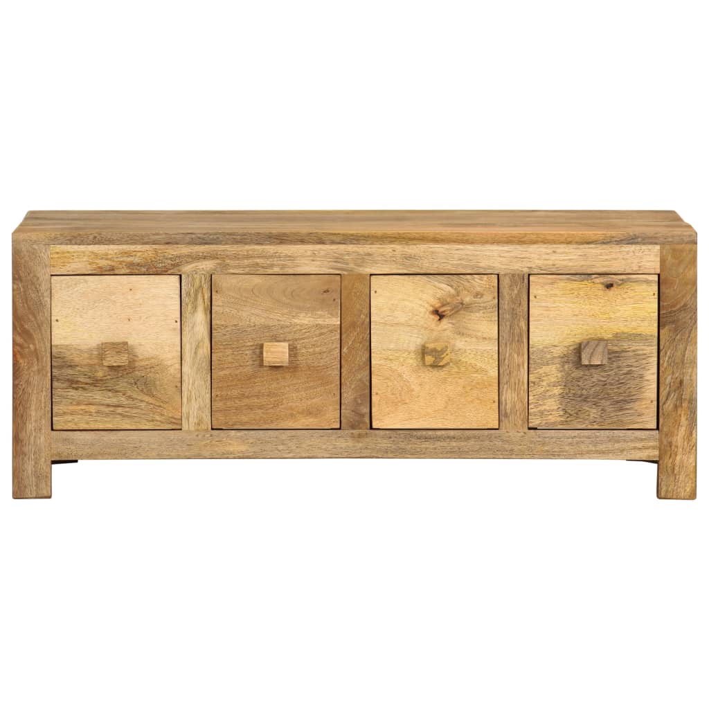 vidaXL Mesa de centro con 4 cajones madera maciza de mango 90x50x35 cm