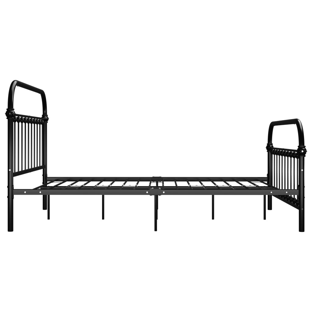 vidaXL Estructura cama sin colchón con cabecero metal negro 160x200 cm