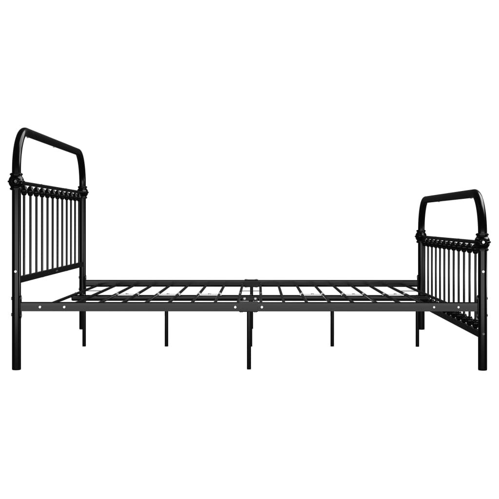 vidaXL Estructura cama sin colchón con cabecero metal negro 180x200 cm