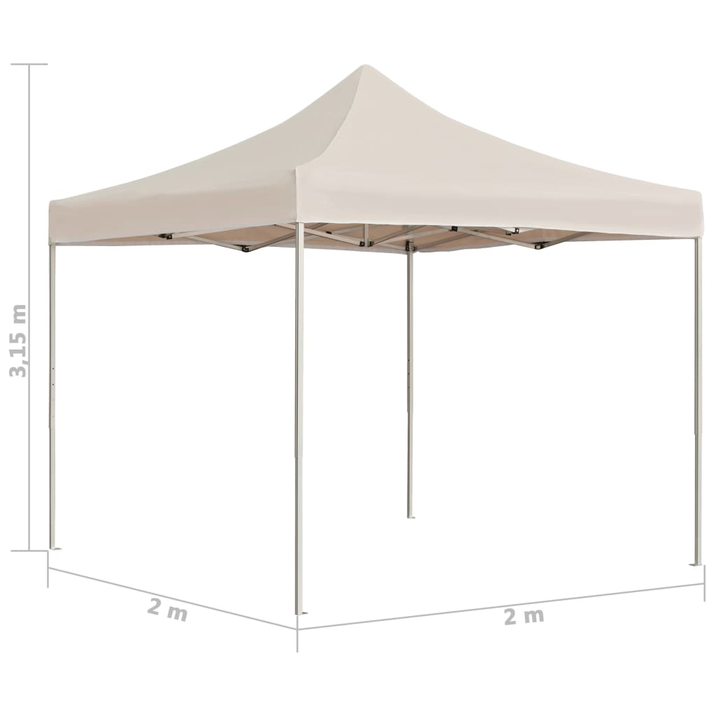 vidaXL Carpa plegable profesional de aluminio color crema 2x2 m