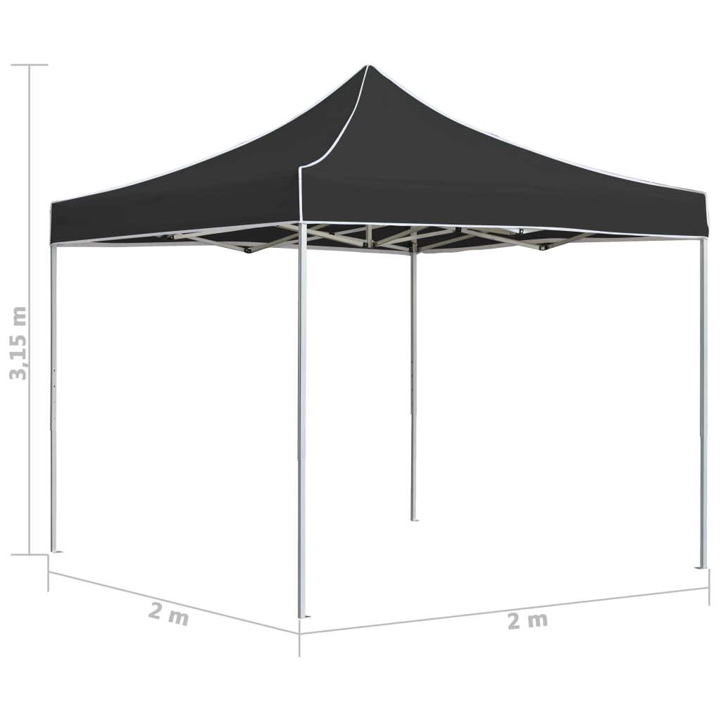 vidaXL Carpa plegable profesional de aluminio gris antracita 2x2 m