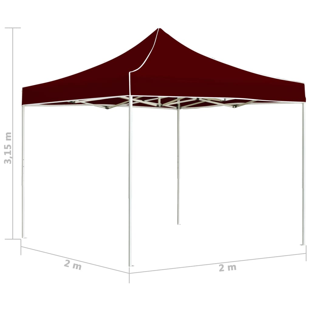 vidaXL Carpa plegable profesional de aluminio color burdeos 2x2 m