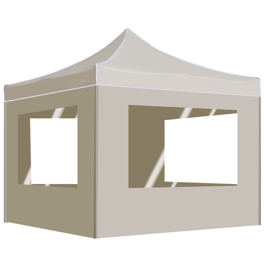 vidaXL Carpa plegable profesional paredes aluminio color crema 2x2 m