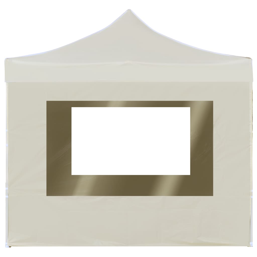 vidaXL Carpa plegable profesional paredes aluminio color crema 2x2 m