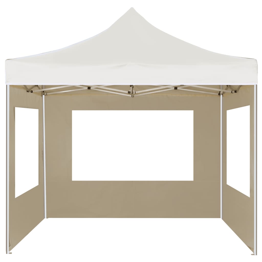 vidaXL Carpa plegable profesional paredes aluminio color crema 2x2 m