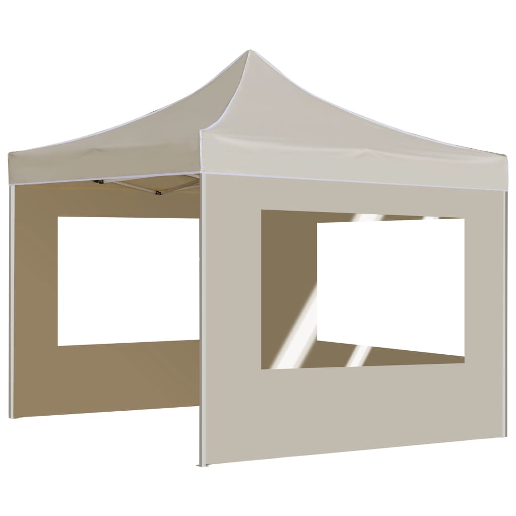 vidaXL Carpa plegable profesional paredes aluminio color crema 2x2 m