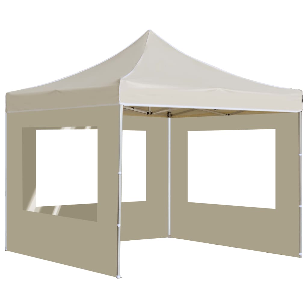 vidaXL Carpa plegable profesional paredes aluminio color crema 2x2 m