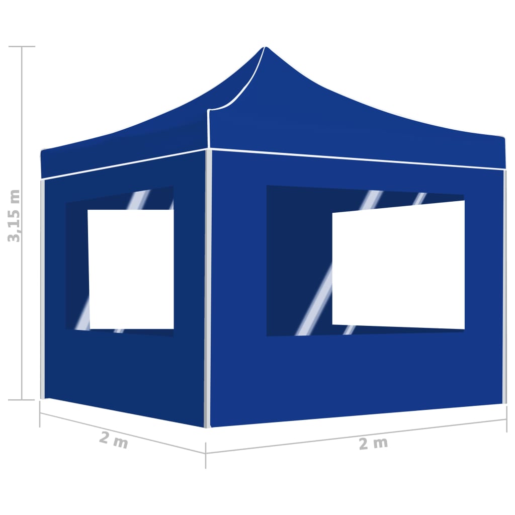 vidaXL Carpa plegable profesional con paredes aluminio azul 2x2 m