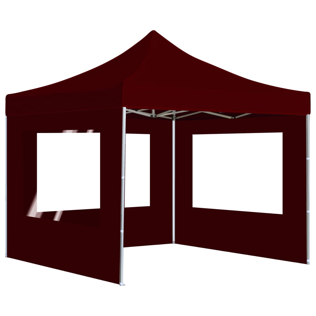 vidaXL Carpa plegable profesional paredes aluminio color burdeos 2x2 m