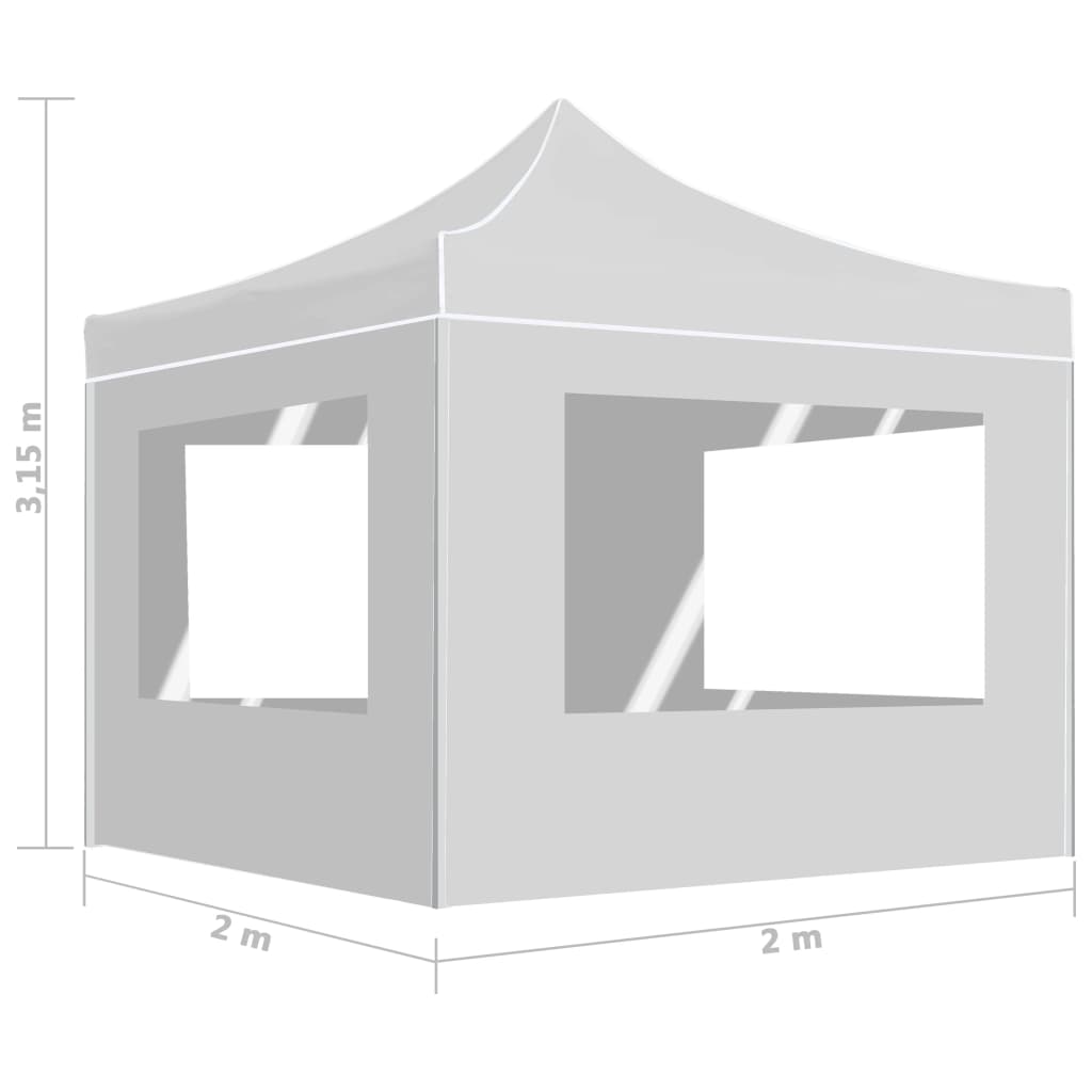 vidaXL Carpa plegable profesional con paredes aluminio blanco 2x2 m