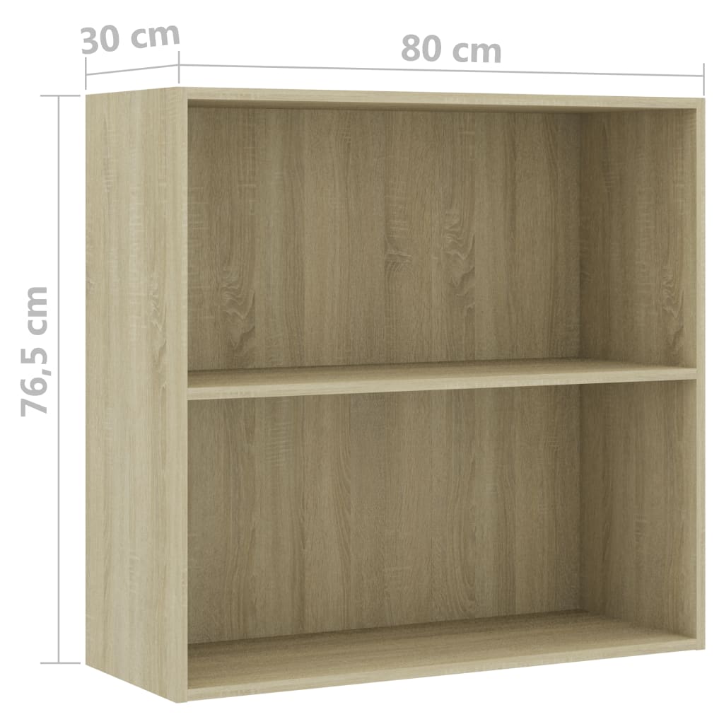 vidaXL Estantería de madera de ingeniería roble Sonoma 80x30x76,5 cm