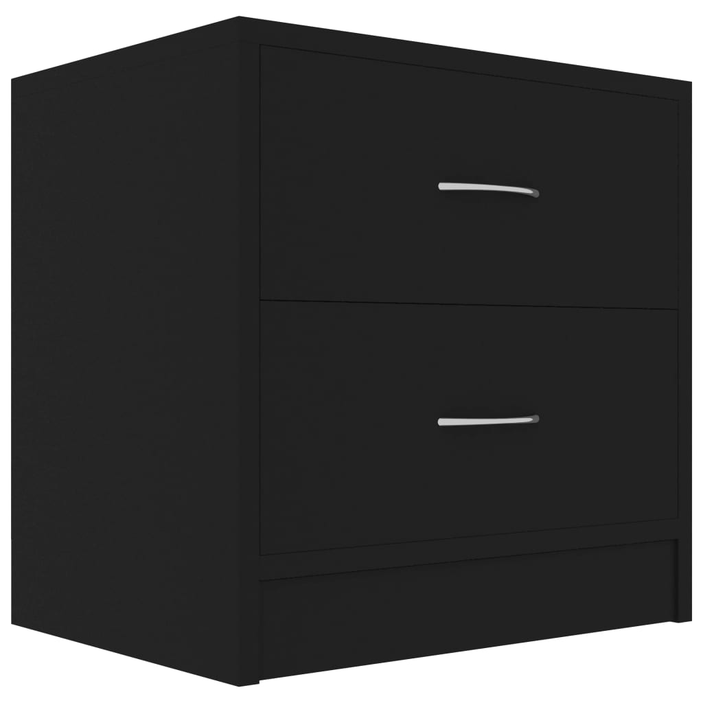 vidaXL Mesitas de noche 2 uds madera contrachapada negro 40x30x40 cm