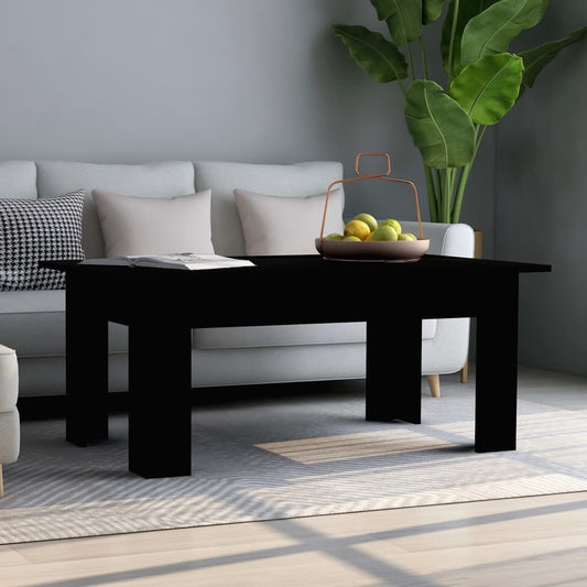 vidaXL Mesa de centro madera contrachapada negro 100x60x42 cm