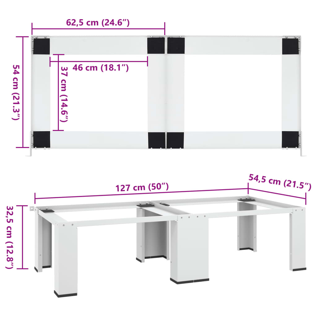 vidaXL Pedestal doble de la lavadora y la secadora blanco