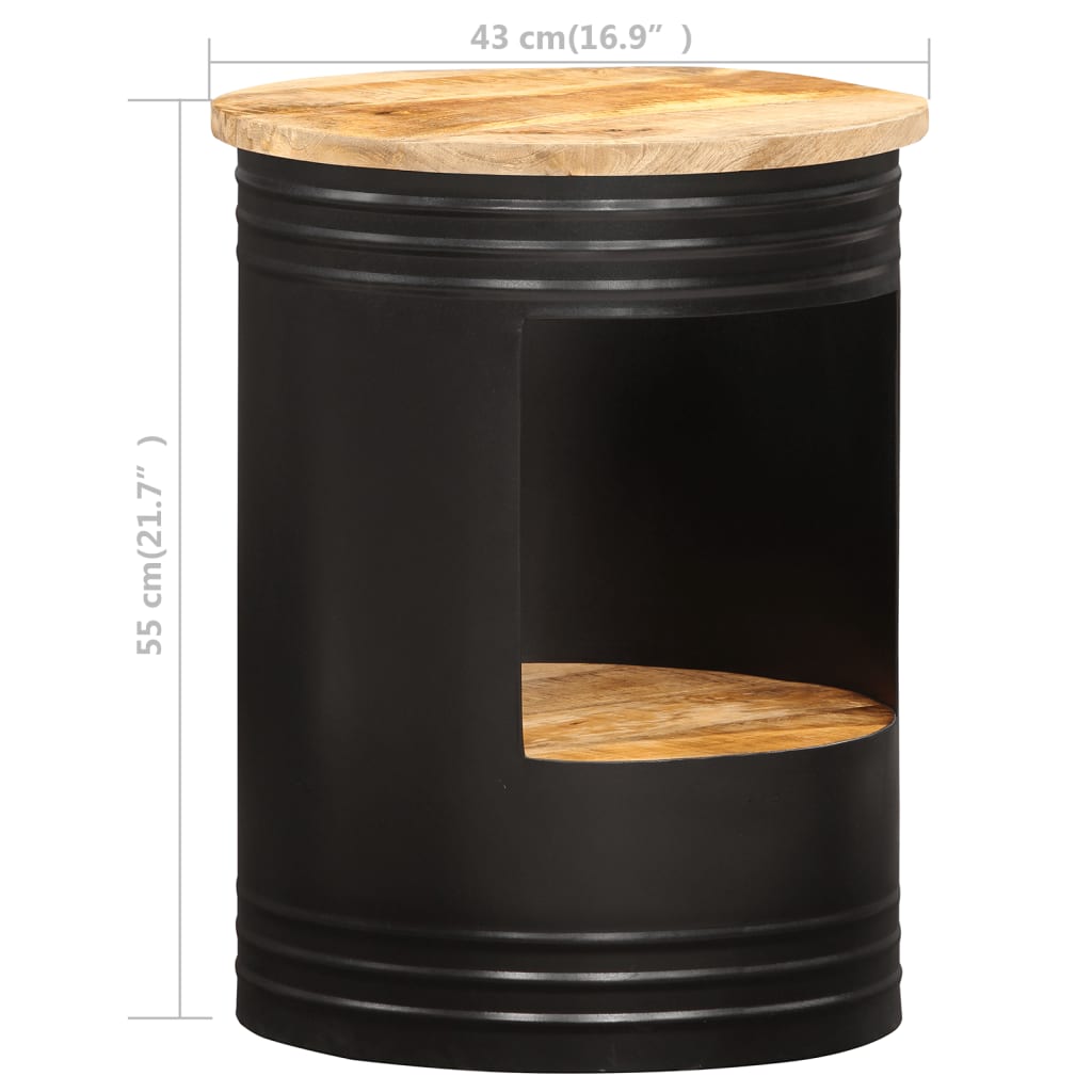 vidaXL Mesa de centro de madera maciza de mango 43x55 cm