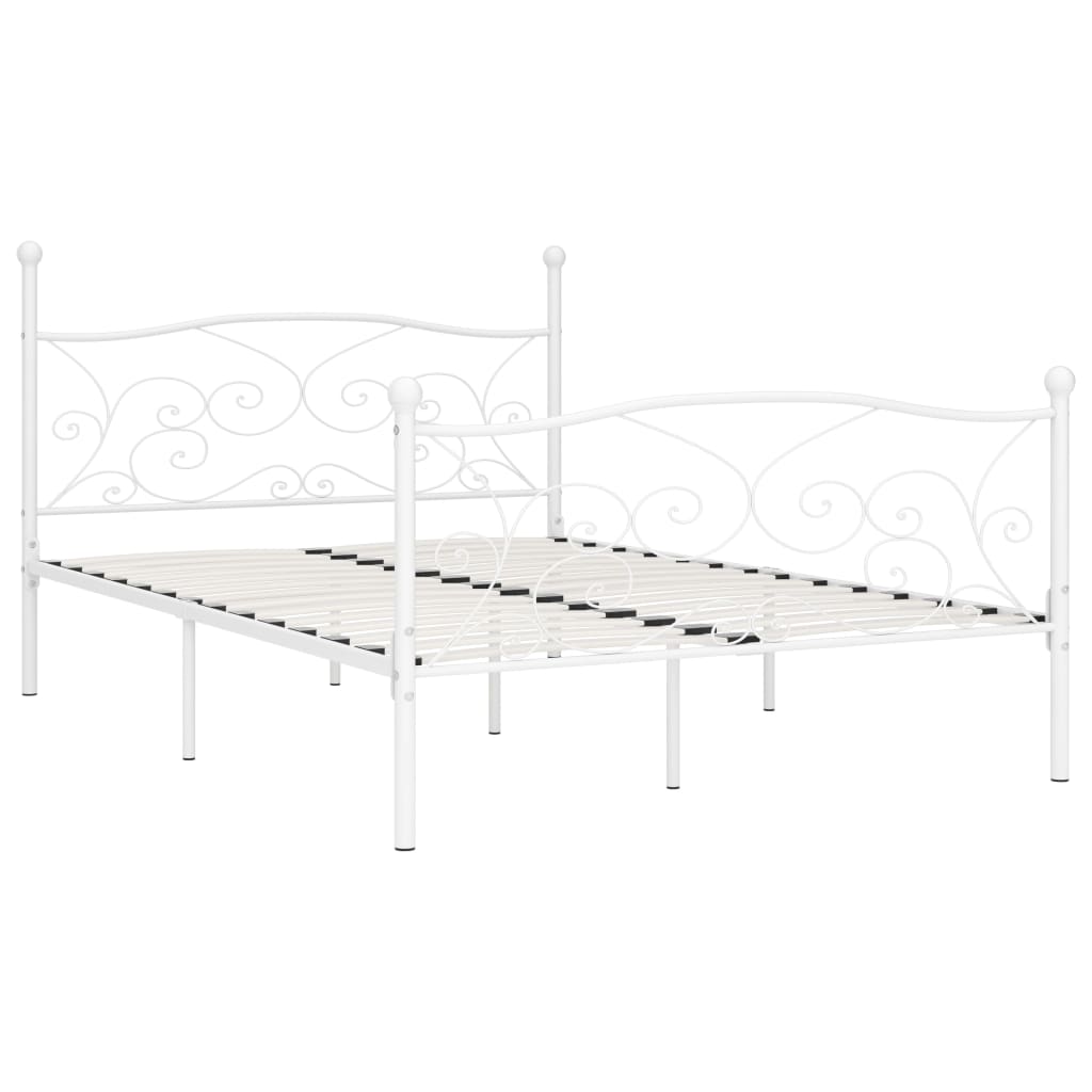 vidaXL Estructura cama con somier sin colchón metal blanco 120x200 cm