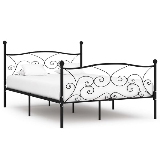 vidaXL Estructura de cama con somier metal negro 120x200 cm