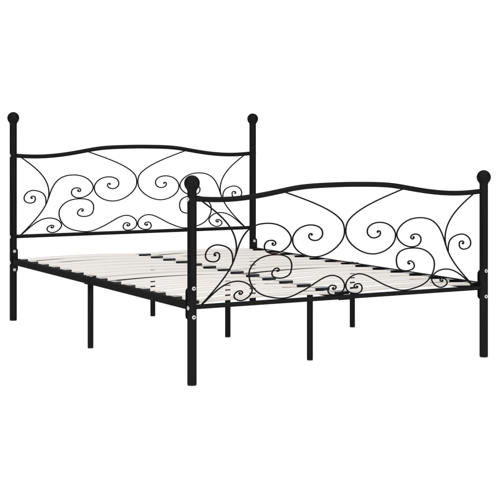 vidaXL Estructura de cama con somier metal negro 120x200 cm