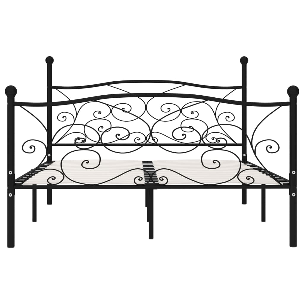 vidaXL Estructura de cama con somier metal negro 120x200 cm