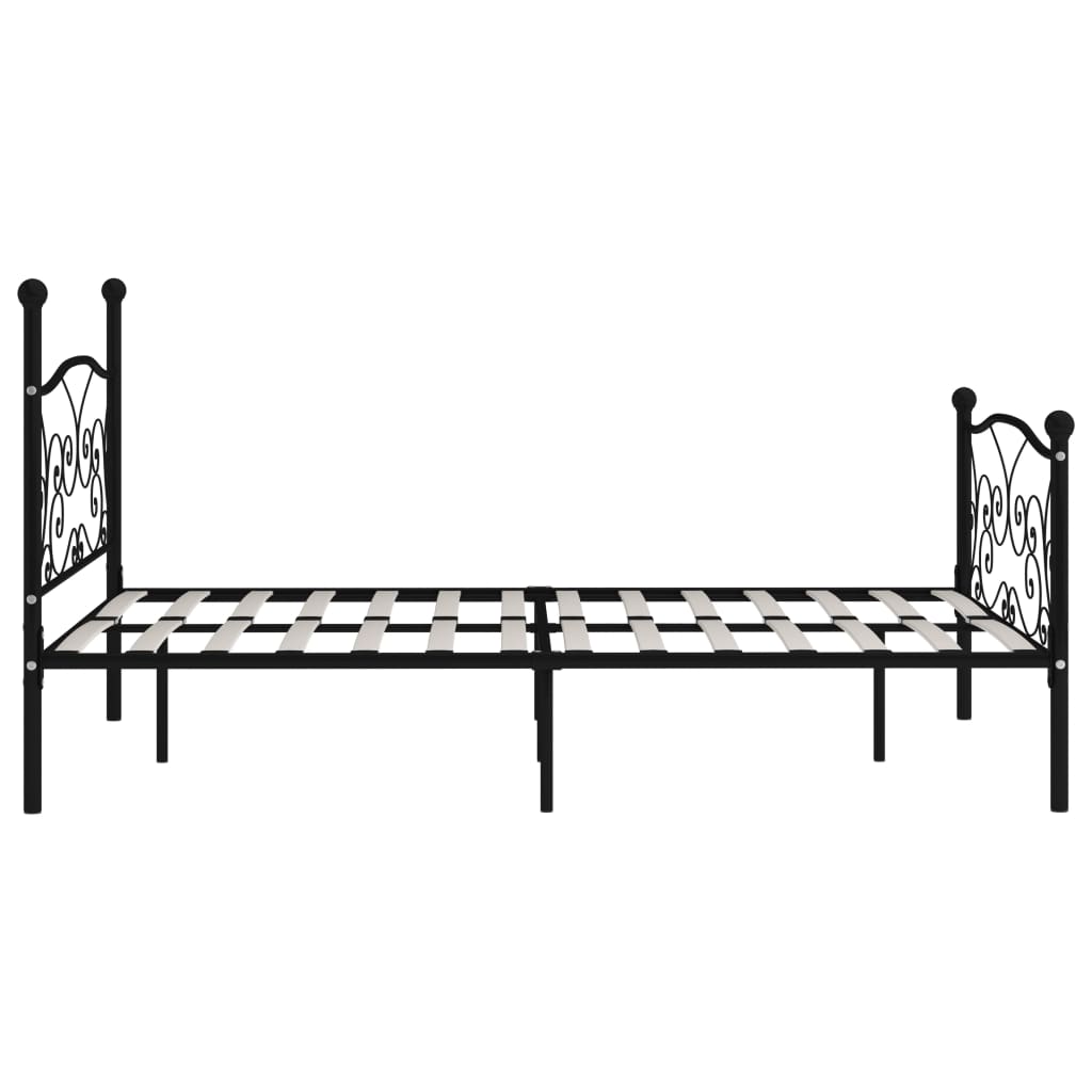 vidaXL Estructura de cama con somier metal negro 120x200 cm