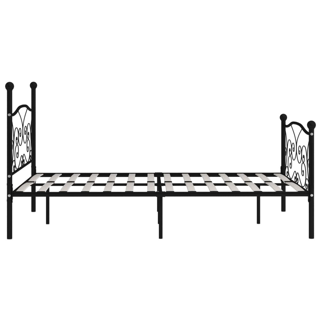 vidaXL Estructura de cama con somier metal negro 140x200 cm