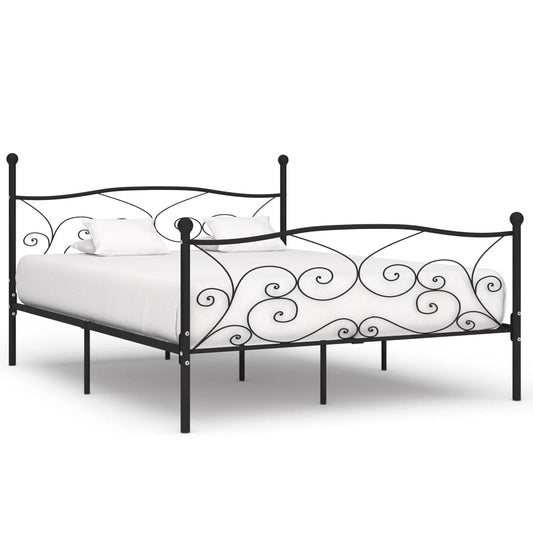 vidaXL Estructura de cama con somier metal negro 180x200 cm