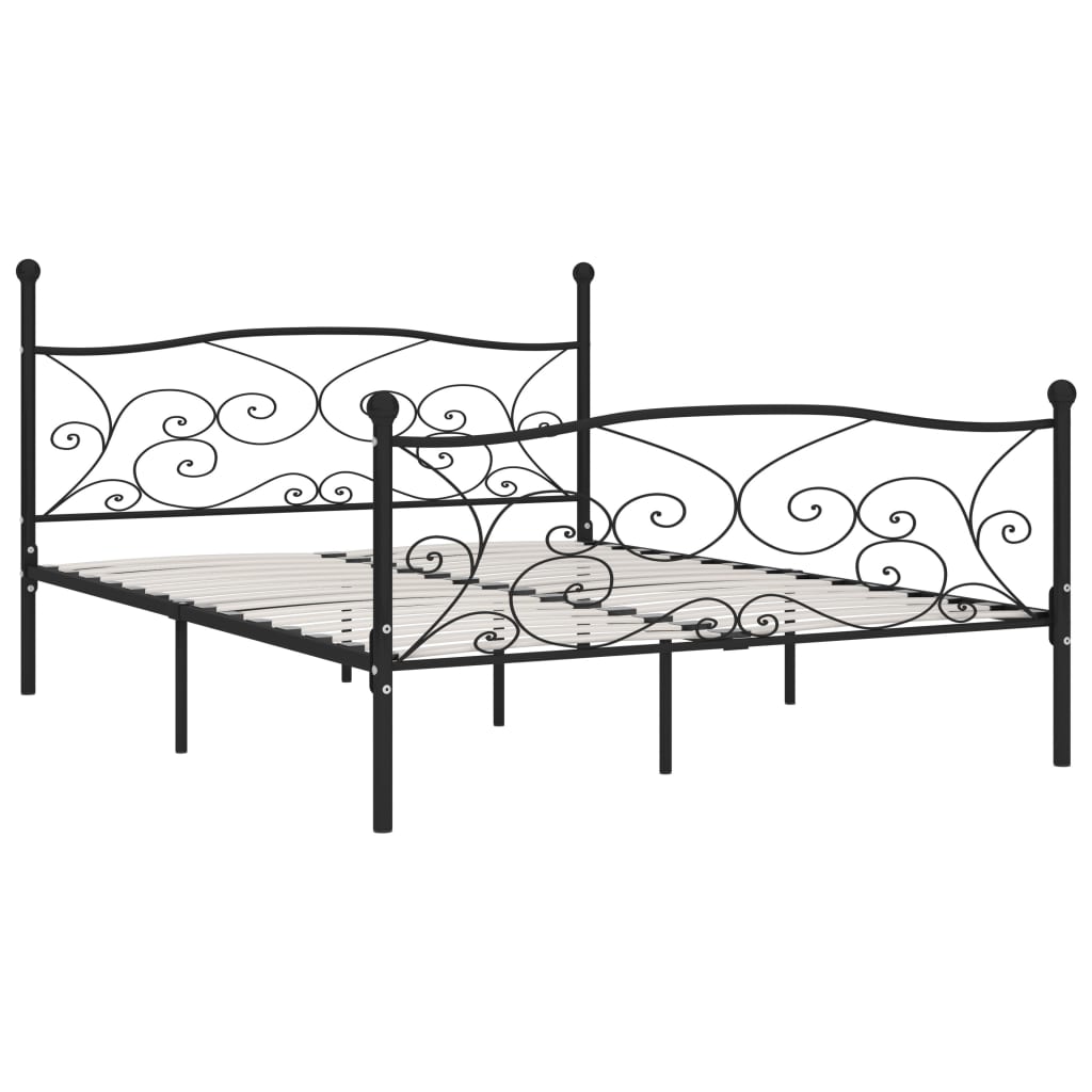 vidaXL Estructura de cama con somier metal negro 180x200 cm