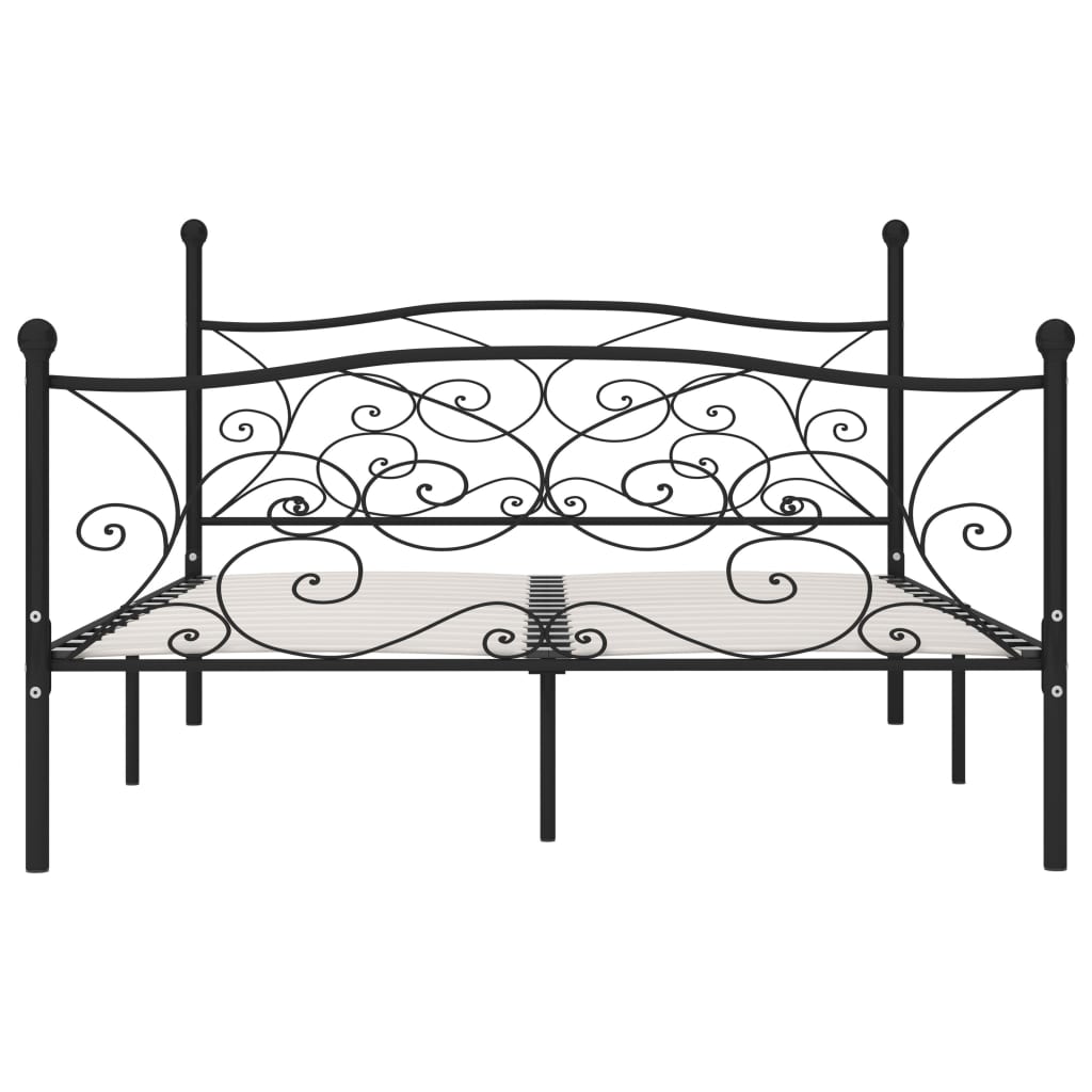 vidaXL Estructura de cama con somier metal negro 180x200 cm