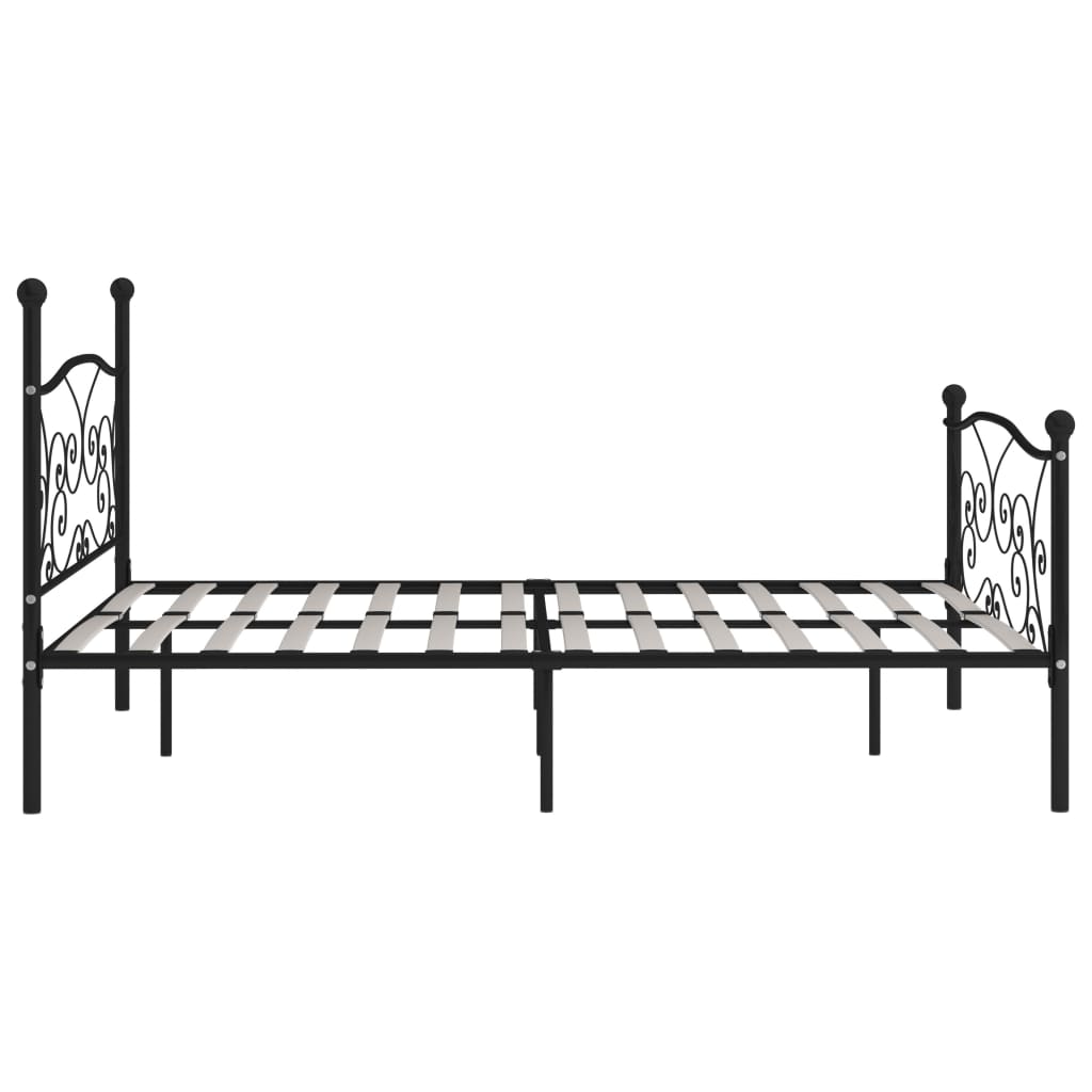 vidaXL Estructura de cama con somier metal negro 180x200 cm