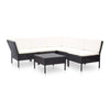 vidaXL Set muebles de jardín 6 piezas y cojines ratán sintético negro