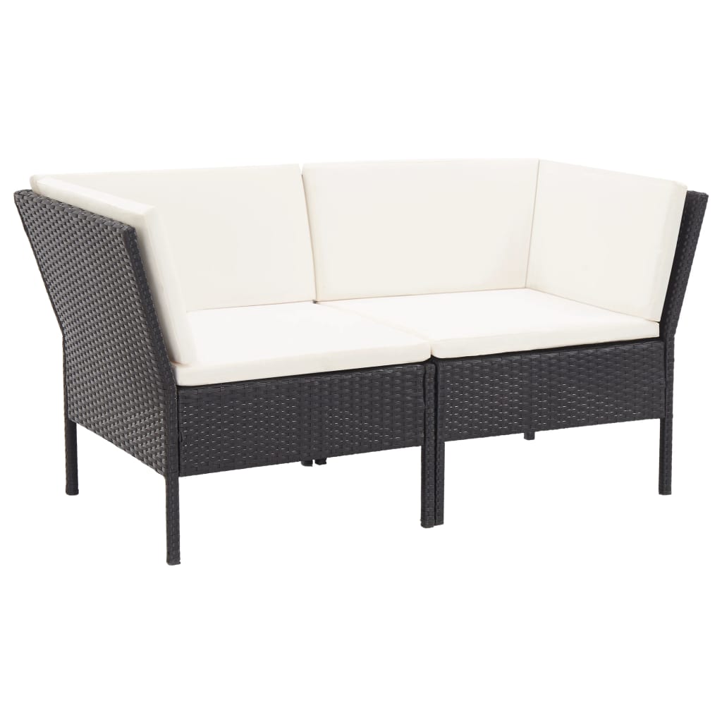 vidaXL Set muebles de jardín 6 piezas y cojines ratán sintético negro