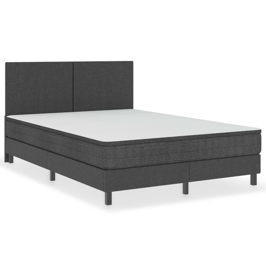 vidaXL Estructura de cama Box Spring tela gris 140x200 cm