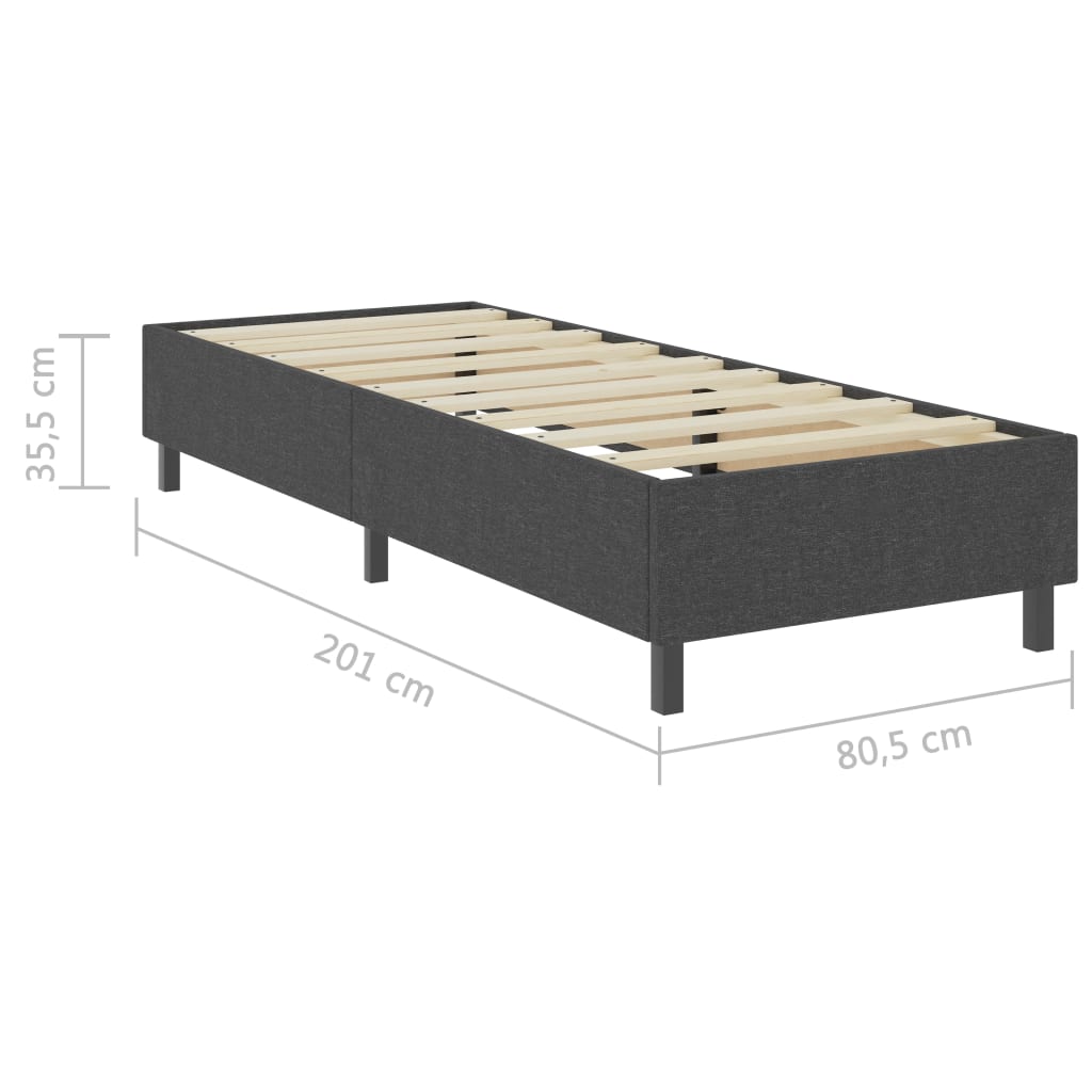 vidaXL Estructura de cama Box Spring sin colchón tela gris 80x200 cm