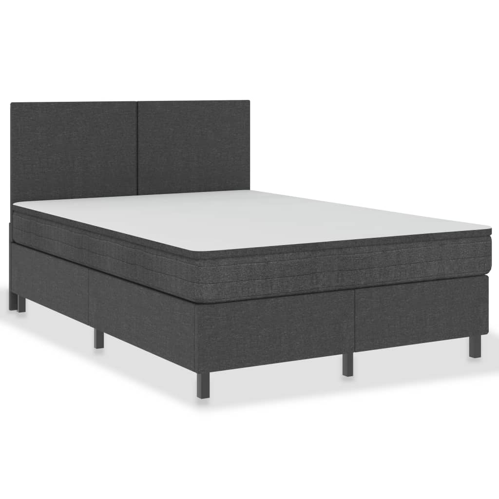 vidaXL Estructura de cama Box Spring tela gris 140x200 cm