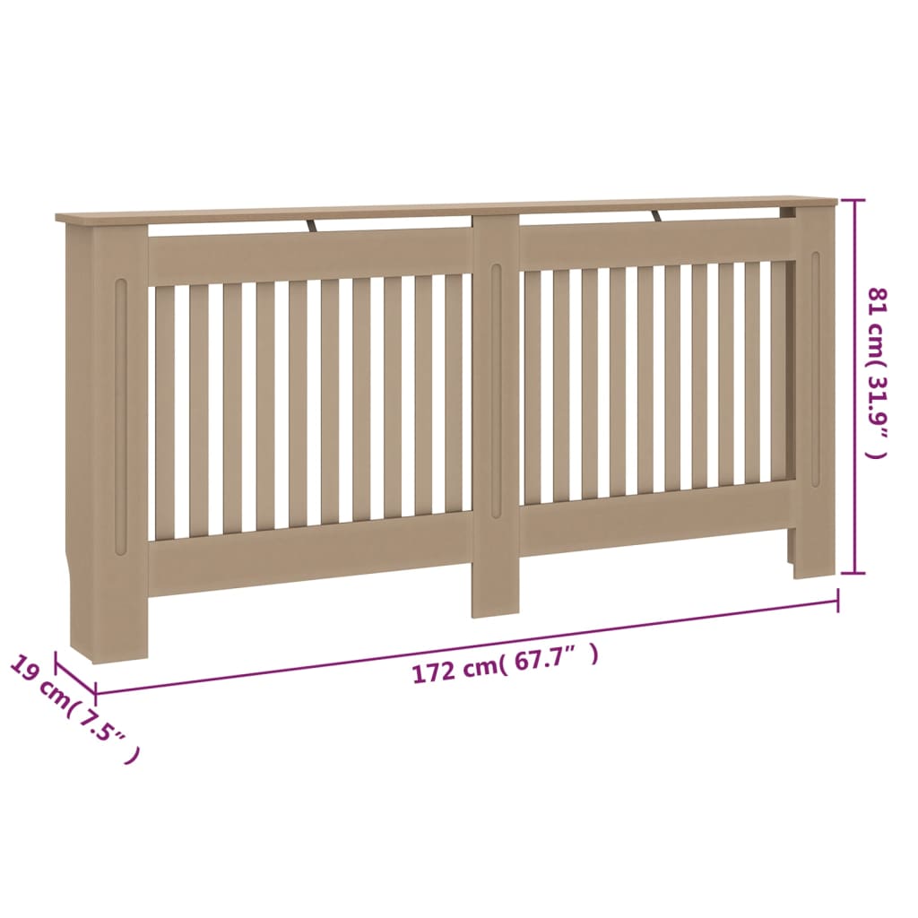 vidaXL Cubierta para radiador MDF 172x19x81 cm