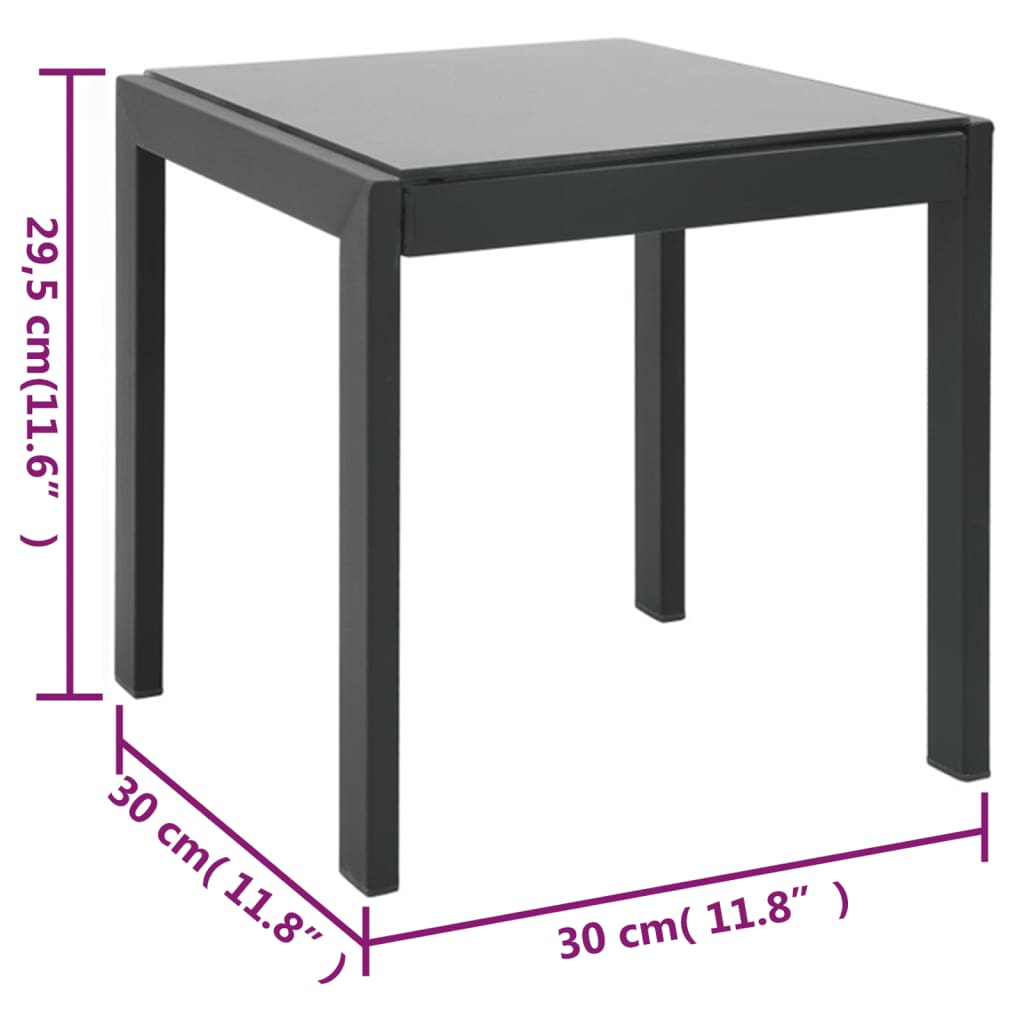 vidaXL Tumbonas con mesa 2 unidades textilene y acero