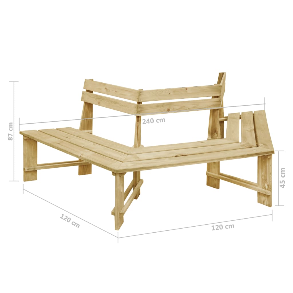 vidaXL Banco de jardín madera pino impregnada 240 cm