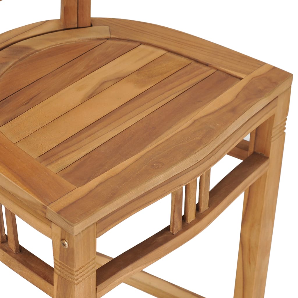 vidaXL Taburete de cocina de madera maciza de teca