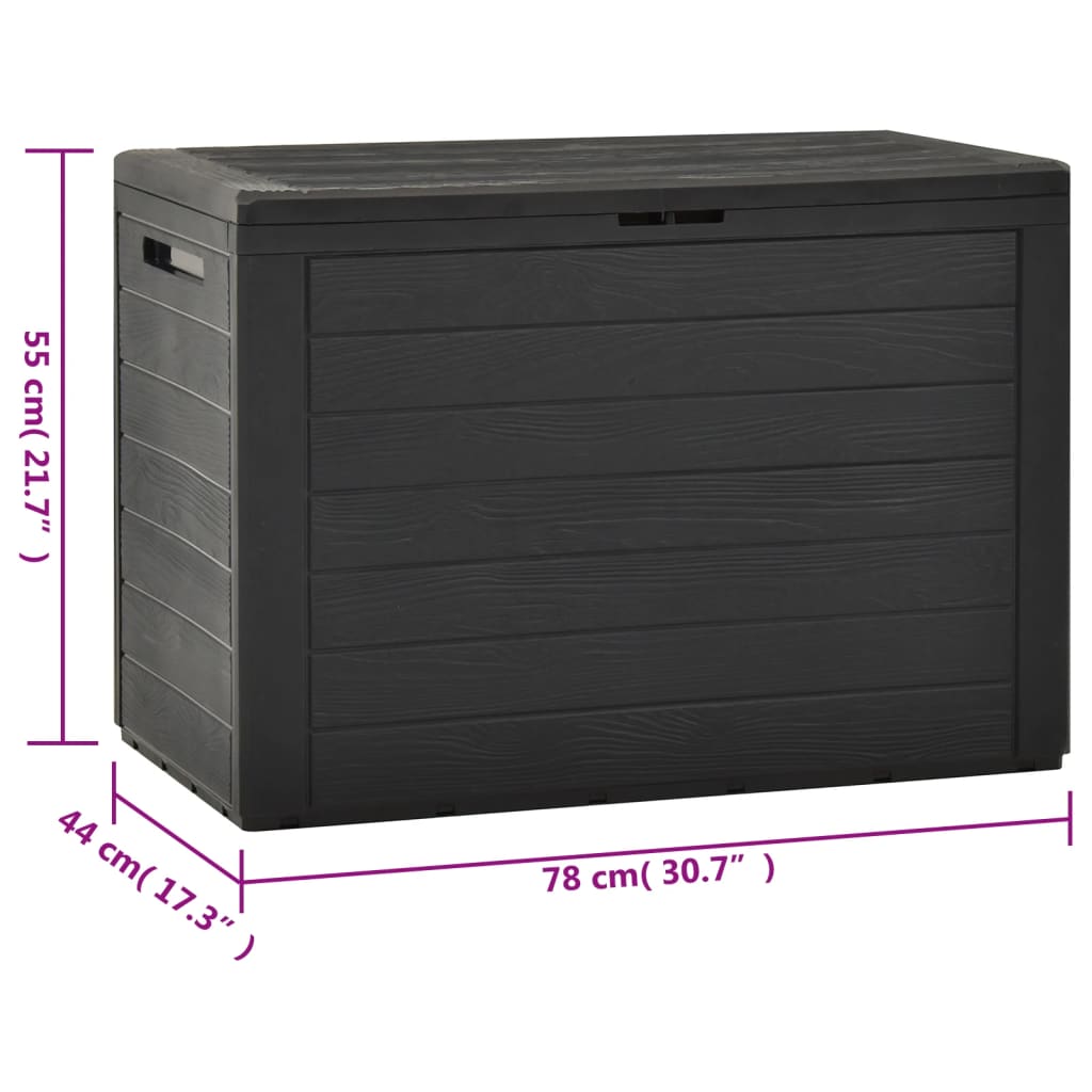 vidaXL Caja de almacenamiento de jardín gris antracita 78x44x55 cm