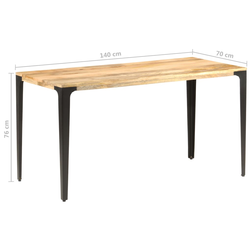 vidaXL Mesa de comedor de madera maciza de mango 140x70x76 cm