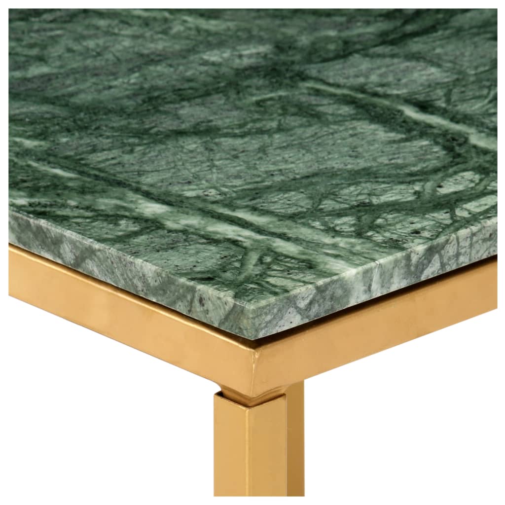 vidaXL Mesa de centro piedra real textura de mármol verde 60x60x35 cm